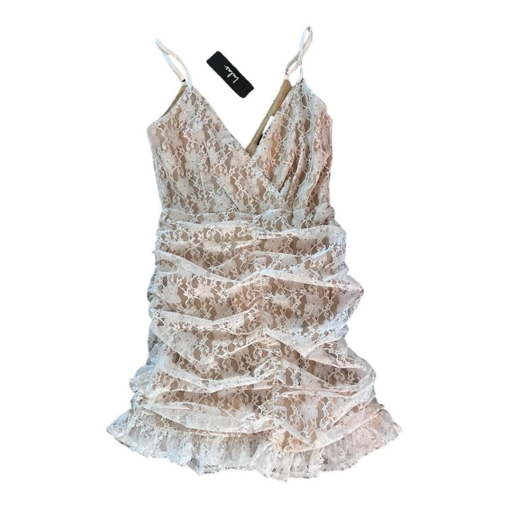 Lulus XS White & Beige Dress